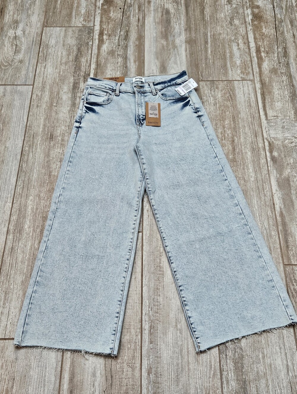 Kensie 'The Kaya' High Rise Wide Leg Crop Vintage Luxe Jeans